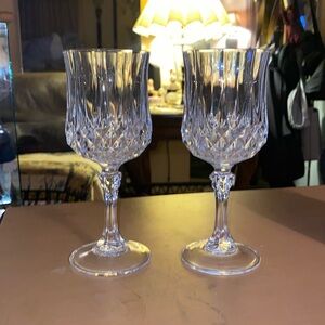 Vintage Cristal d'Arques Longchamp Set of 2 Crystal Wine Glass 5.75”